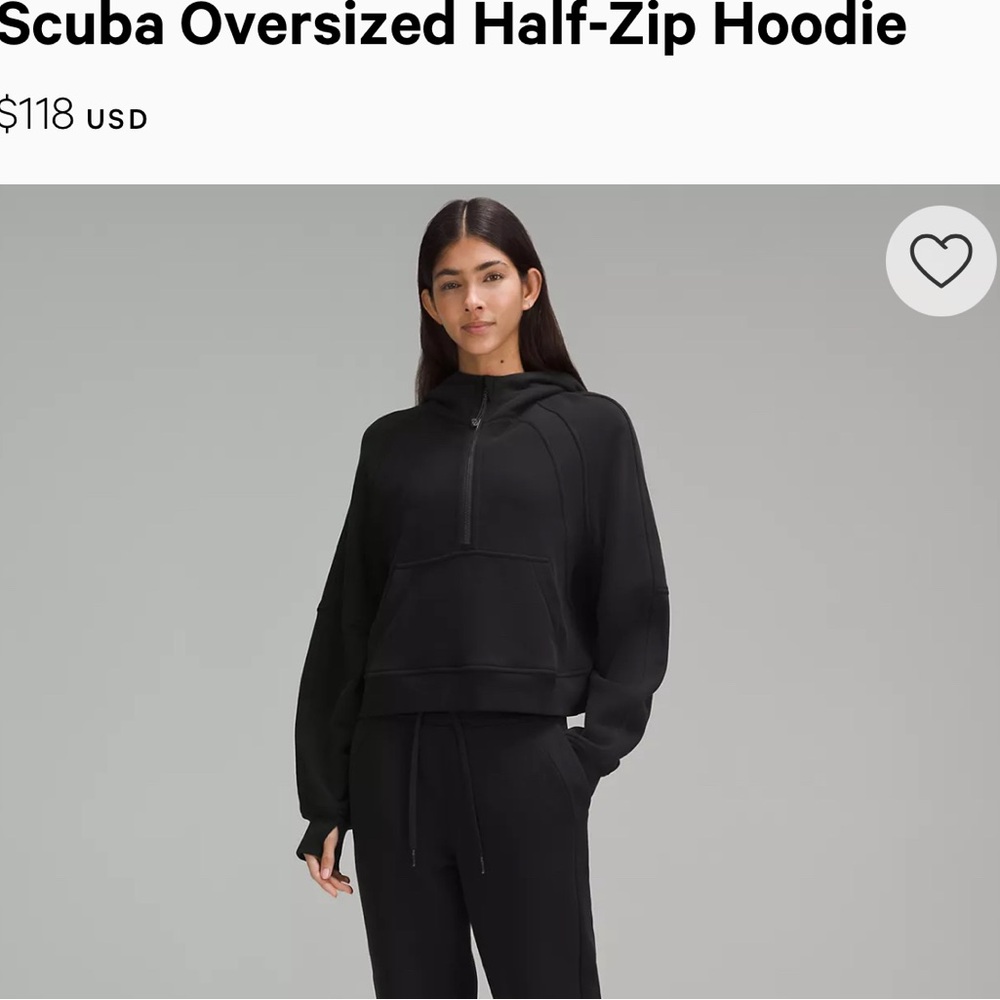 lululemon athletica Black Oversized Half-Zip Hoodie